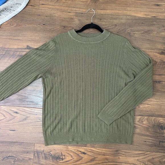 Soft Olive Green Crew-Neck Sweater - Picture 2 of 7